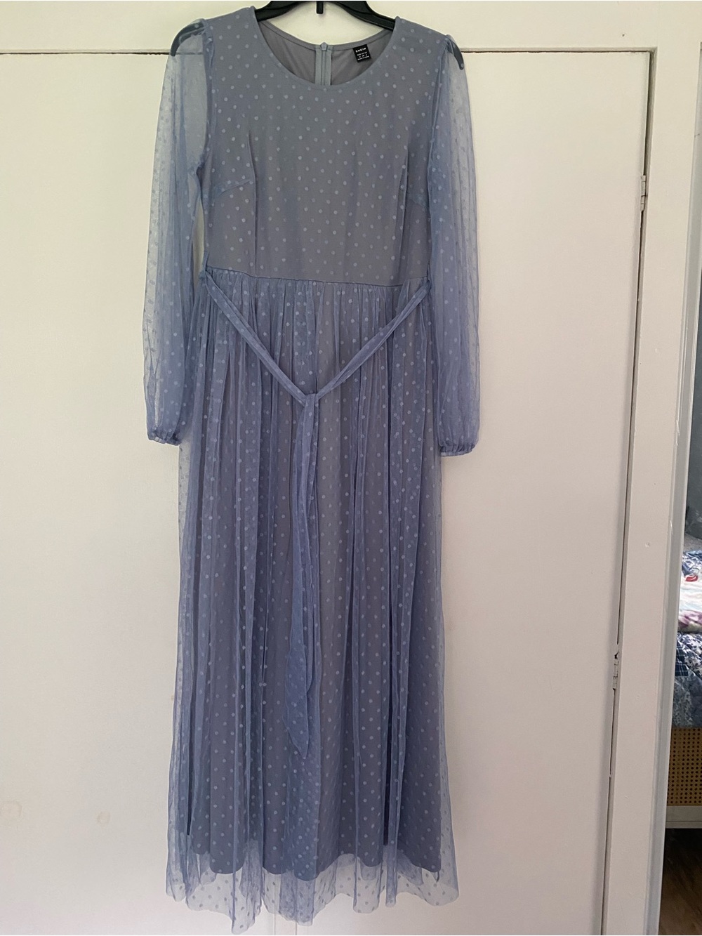 SHEIN Lavender Polka Dot Mesh Top M size
